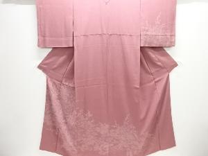 流水に草花模様一つ紋鮫小紋訪問着